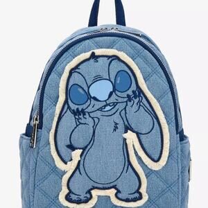 Loungefly Disney Lilo & Stitch Denim Patchwork Mini Backpack